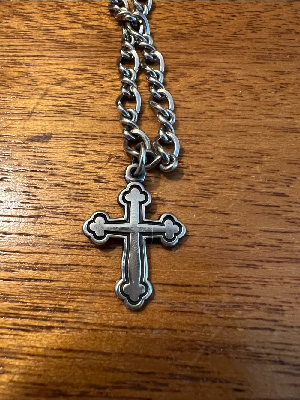 Vintage JAMES AVERY Sterling Silver Chain Bracelet with Cross Charm